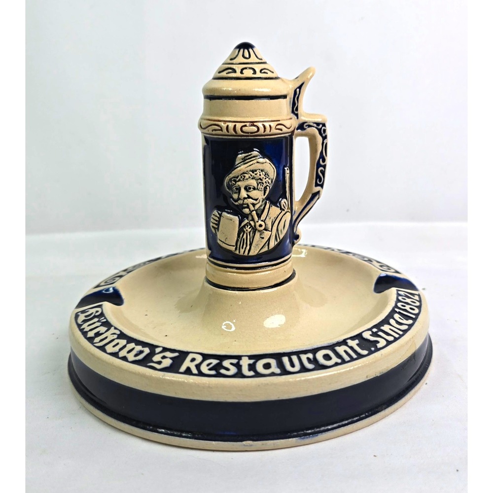 Gerz Luchow's Restaurant NYC Beer Stein Shaped Ceramic Ashtray Breweriana
